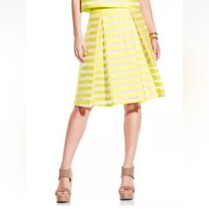 NWT Vince Camuto Chiffon Box Pleat Striped Skirt Womens Size 4 (1394)